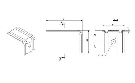 Крепление стеновое AR П250x50x60 