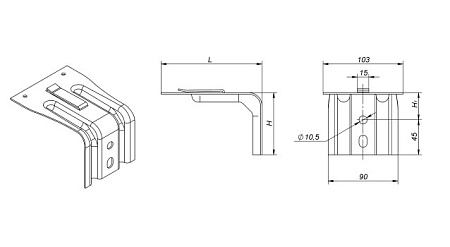 Крепление стеновое усиленное c прижимом AR П240x80x105