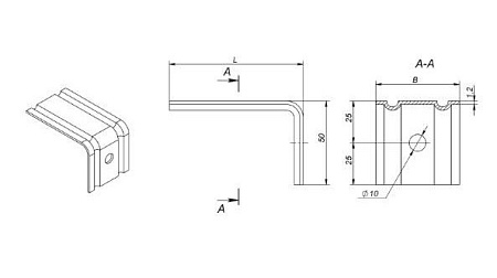 Уголок крепежный AR УК 110x50x50 