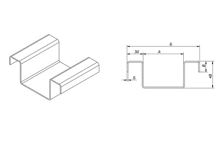 Профиль межэтажный AR МП100x50